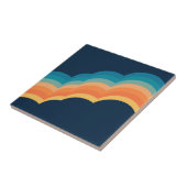 Farbenfrohe Retrowolken-Design Fliese (Seite)