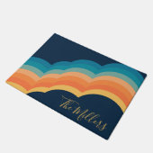 Farbenfrohe Retrowolken-Design Fußmatte (Schrägansicht)