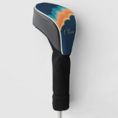 Farbenfrohe Retrowolken-Design Golf Headcover (angewinkelt)