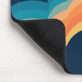 Farbenfrohe Retrowolken-Design Mousepad (Ecke)