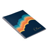 Farbenfrohe Retrowolken-Design Notizblock (Rechte Seite)
