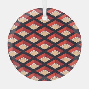 Farbenfrohe Rhombus: Vintag geometrischer Hintergr Ornament Aus Glas
