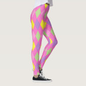 Farbenfrohe Rhombusse Geometric Harlequin Karneval Leggings (Rechts)