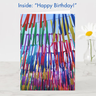 Farbenfrohe Ribbons Happy Birthday Card Karte