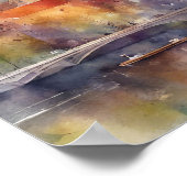 Farbenfrohe Riga Latvia Baltic Wasserfarbe Poster (Ecke)