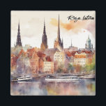 Farbenfrohe Riga Lettland Wasserfarben Stadtansich Magnet<br><div class="desc">Stilvolles und schönes Riga Lettland Aquarellmagnet mit einem Skyline-Blick über die lettische Hauptstadt mit ihren Sehenswürdigkeiten und wichtigen Gebäude mit einer einzigartigen Architektur. Eine phantastische Souvenir- und Geschenkidee für jeden lettischen Urlauber und Besucher. Machen Sie dieses Produkt zu sich und kaufen Sie es jetzt.</div>