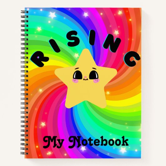 Farbenfrohe Rising Star Notebook Notizblock (Vorderseite)