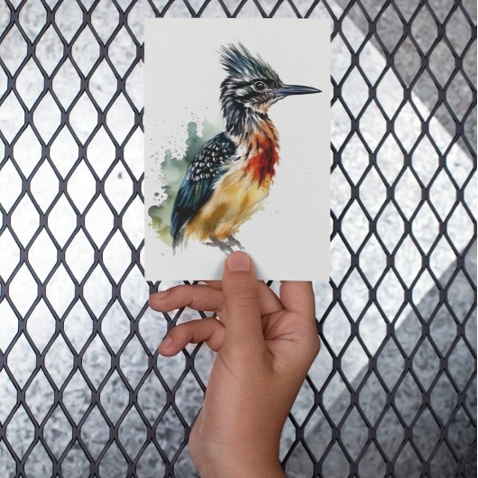 Farbenfrohe Roadrunner in Wasserfarbe Postkarte