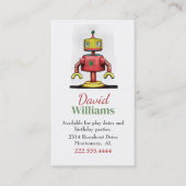 Farbenfrohe Robot Children Calling Card Telefonnummerkarte (Vorderseite)