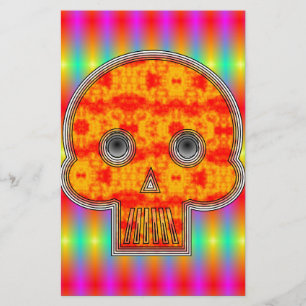 Farbenfrohe Robot Skull auf Regenbogenuntergrund