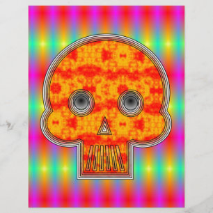 Farbenfrohe Robot Skull auf Regenbogenuntergrund