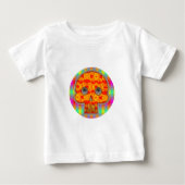 Farbenfrohe Robot Skull auf Regenbogenuntergrund Baby T-shirt (Vorderseite)