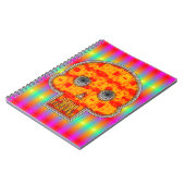 Farbenfrohe Robot Skull auf Regenbogenuntergrund Notizblock (Linke Seite)