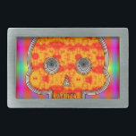 Farbenfrohe Robot Skull auf Regenbogenuntergrund Rechteckige Gürtelschnalle<br><div class="desc">Ein sci-fi inspiriert Roboterschädel. Alle digitalen Bilder. Original zeichnend.</div>
