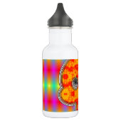 Farbenfrohe Robot Skull auf Regenbogenuntergrund Trinkflasche (Links)