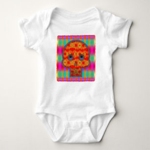 Farbenfrohe Robot Skull Painting Baby Strampler