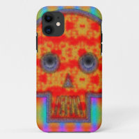 Farbenfrohe Robot Skull Painting