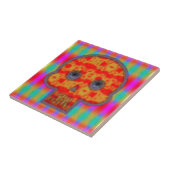 Farbenfrohe Robot Skull Painting Fliese (Seite)