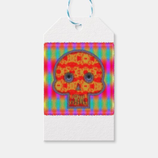 Farbenfrohe Robot Skull Painting Geschenkanhänger (Vorderseite)