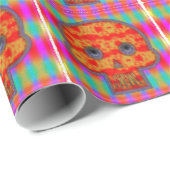 Farbenfrohe Robot Skull Painting Geschenkpapier (Rolleneckpunkt)