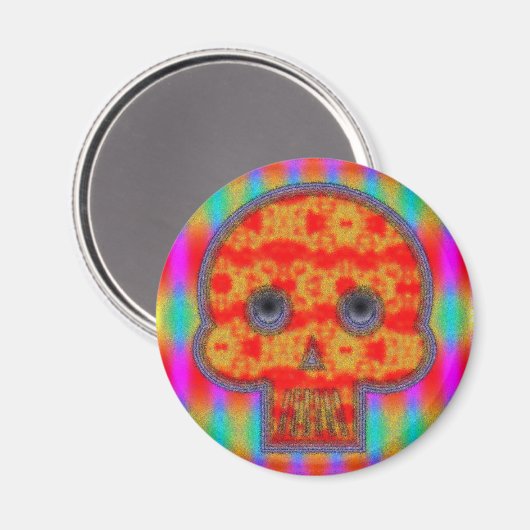 Farbenfrohe Robot Skull Painting Magnet (Vorderseite/Rückseite)