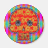 Farbenfrohe Robot Skull Painting Magnet (Vorne)