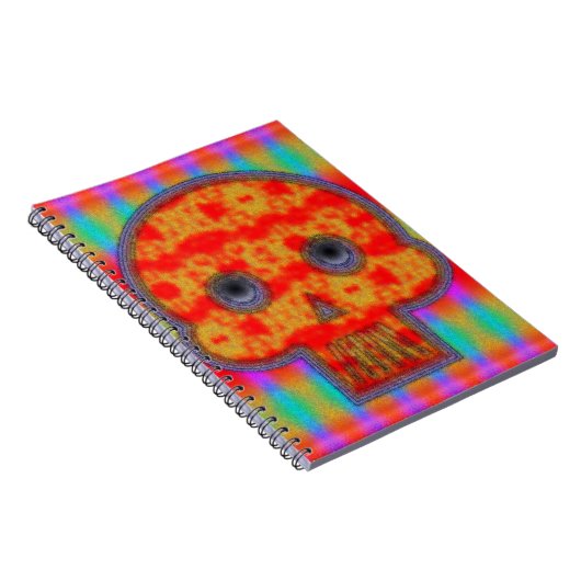 Farbenfrohe Robot Skull Painting Notizblock (Rechte Seite)