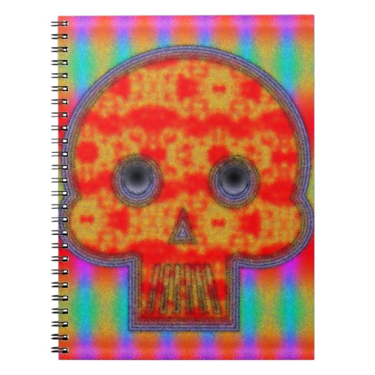Farbenfrohe Robot Skull Painting Notizblock (Vorderseite)