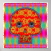 Farbenfrohe Robot Skull Painting Poster (Vorne)