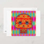 Farbenfrohe Robot Skull Painting Postkarte (Vorne/Hinten)