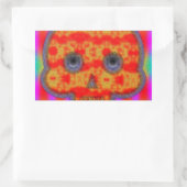 Farbenfrohe Robot Skull Painting Rechteckiger Aufkleber (Tasche)