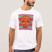 Farbenfrohe Robot Skull Painting T-Shirt (Vorderseite)