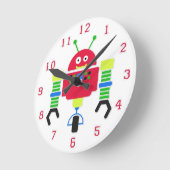 Farbenfrohe Robot Wall Clock Runde Wanduhr (Winkel)