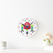 Farbenfrohe Robot Wall Clock Runde Wanduhr (Zuhause)