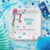 Farbenfrohe Rock Climbing Party Pappteller (Party)