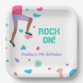 Farbenfrohe Rock Climbing Party Pappteller (Vorderseite)