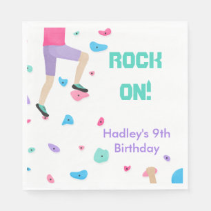 Farbenfrohe Rock Climbing Party Serviette