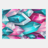 Farbenfrohe Rock Crystal Art Wrapping Paper Sheets Geschenkpapier Set (Vorderseite)