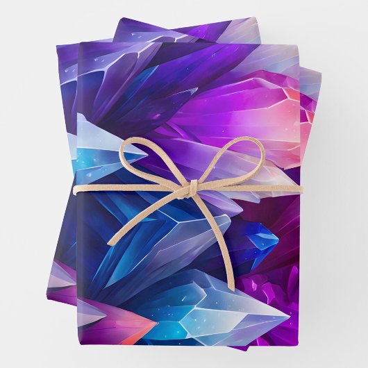 Farbenfrohe Rock Crystal Art Wrapping Paper Sheets Geschenkpapier Set