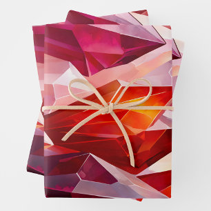 Farbenfrohe Rock Crystal Art Wrapping Paper Sheets Geschenkpapier Set