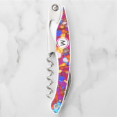 Farbenfrohe Rock-Dünnschicht mit Monogramm Kellnermesser (Vorderseite)