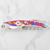 Farbenfrohe Rock-Dünnschicht mit Monogramm Kellnermesser (Vorderseite)