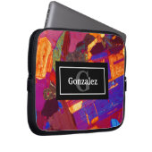 Farbenfrohe Rock-Dünnschicht mit Name und Monogram Laptopschutzhülle (Vorne Rechts)