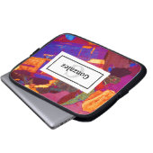 Farbenfrohe Rock-Dünnschicht mit Name und Monogram Laptopschutzhülle (Vorne Knopf)