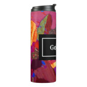 Farbenfrohe Rock-Dünnschicht mit Name und Monogram Thermosbecher (Nach links gedreht)