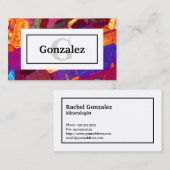 Farbenfrohe Rock-Dünnschicht mit Name und Monogram Visitenkarte (Vorne/Hinten)