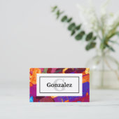 Farbenfrohe Rock-Dünnschicht mit Name und Monogram Visitenkarte (Stehend Vorderseite)