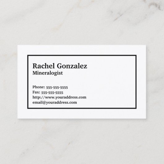 Farbenfrohe Rock-Dünnschicht mit Name und Monogram Visitenkarte (Rückseite)