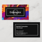 Farbenfrohe Rock-Dünnschicht mit Name und Monogram Visitenkarte (Vorne/Hinten)