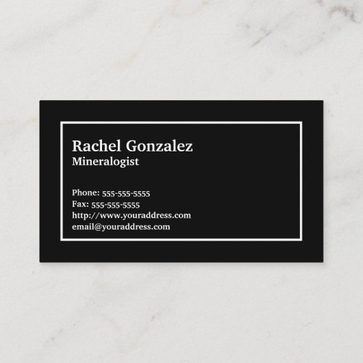 Farbenfrohe Rock-Dünnschicht mit Name und Monogram Visitenkarte (Rückseite)